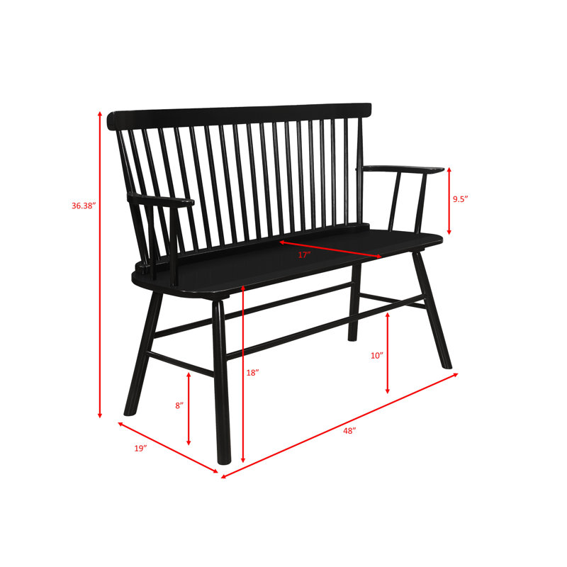 Intérieur de la chaise en bois noir avec dossier à broche