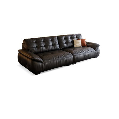 Black Genuine Leather Modular Modern sofa