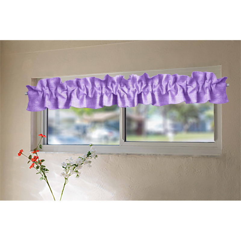 Ruffled Window Valance, 120" W x 9" L, Lavender