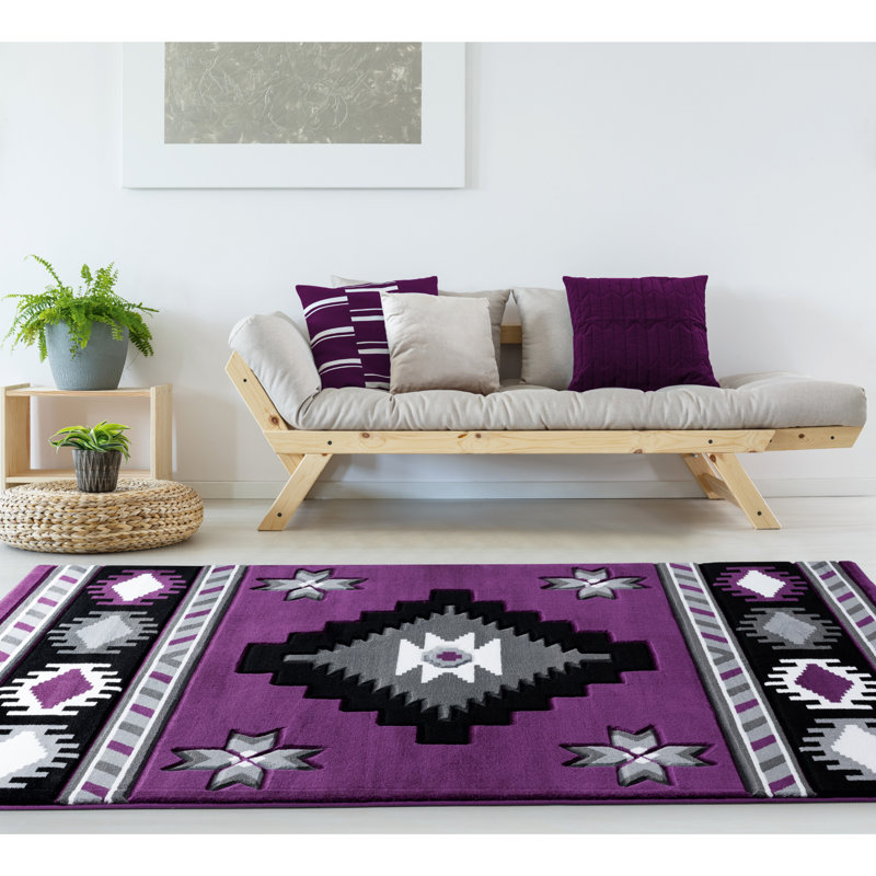 Tapis mauve Sheridan, Rectangle 2 pi 7 po x 4 pi 2 po