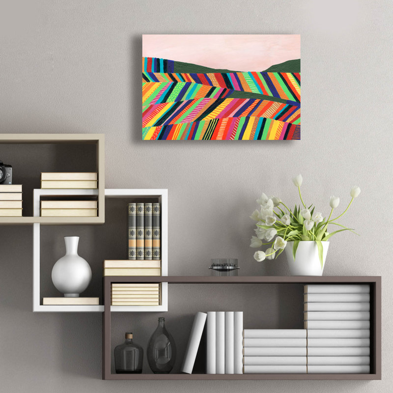 «Rainbow Fields I» par Regina Moore, H 16 po x l 24 po x P 0,2 po