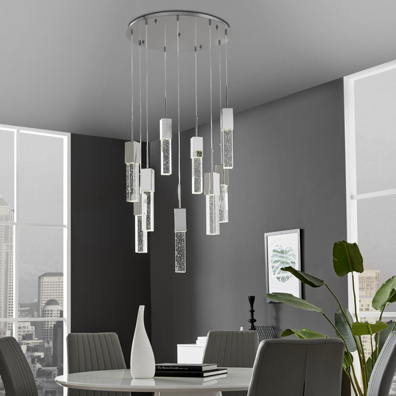 Luminaire suspendu cascade 9 lumières