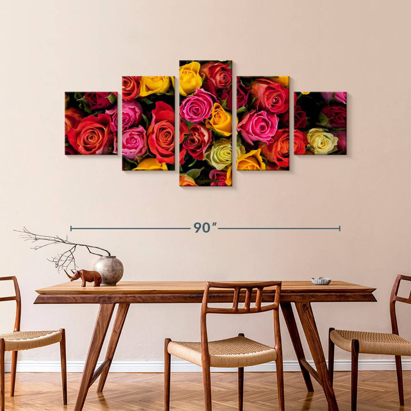 Shades Of Roses, 42" H x 92" W