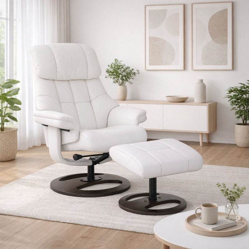 Rylan Upholstered Recliner With Matching Ottoman