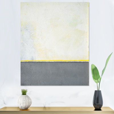 «Gray and Yeollow Abstract Merging III», œuvre d'art moderne et contemporaine sur toile