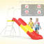Glissade de 6 pi, équipement autoportant en métal, stable sous le support, thermolaqué et -, conception sécuritaire avec pente douce, installation facile et rapide pour les enfants de 3 à 8 ans