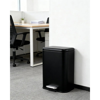 Poubelle en acier inoxydable avec poubelle à couvercle à fermeture en douceur 5,2 à 13 gallons avec seau amovible