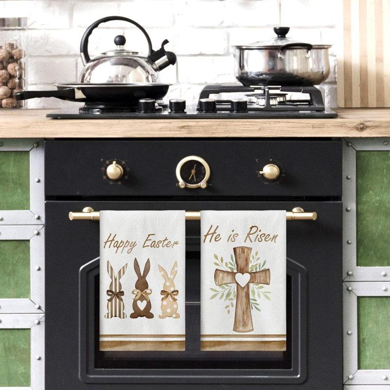 Easter Dish Towels He Is Risen Tea Towels