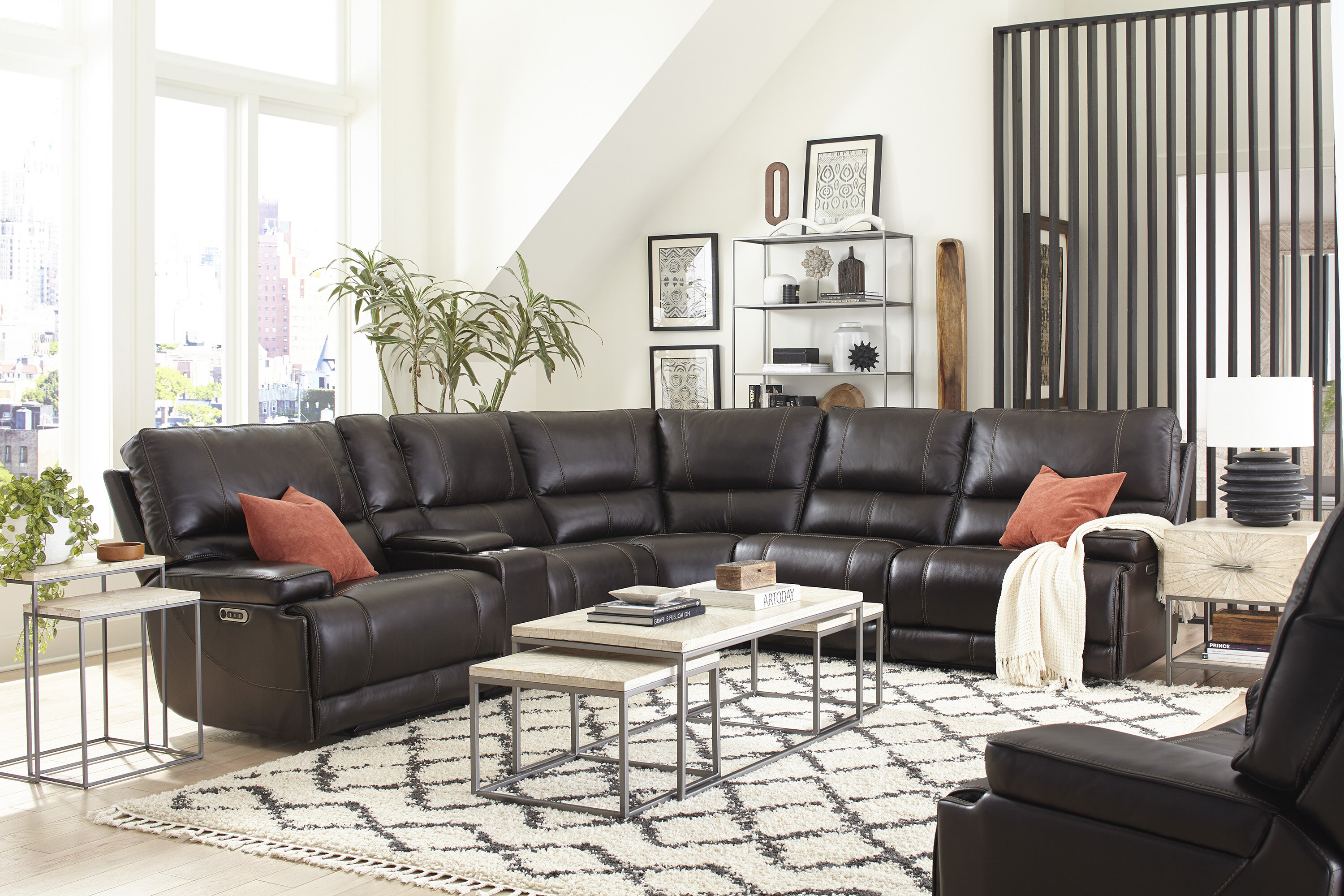 Symmetrical 2024 leather sectional