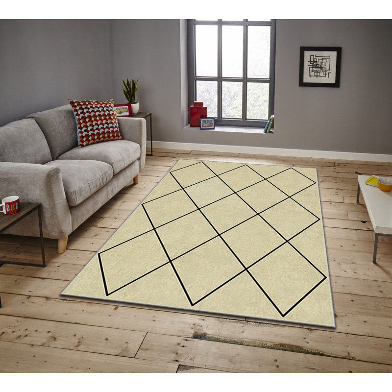Tapis luxueux, 100% polyester, 5,9 x 9,2 pieds | Poids de 740 g / m², tissu en velours facile à nettoyer, tissu velours facile à nettoyer, hauteur des poils de 0,08 po | Lavable à la machine, parfait pour le salon et la chambre à coucher