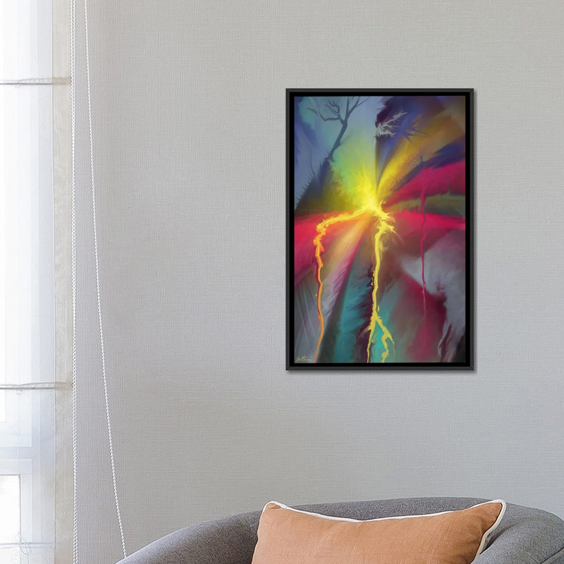 « pure abstract 1 », reproduction d’art sur toile tendue Ben Heine, Toile avec cadre noir, Pas de tapis