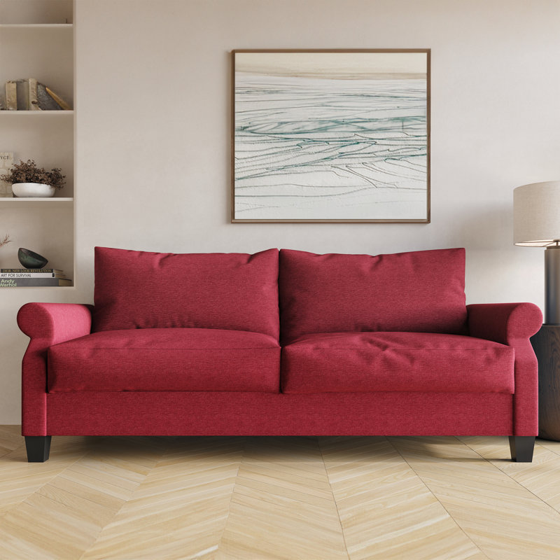Canapé de réception en tissu Mayner, Rouge