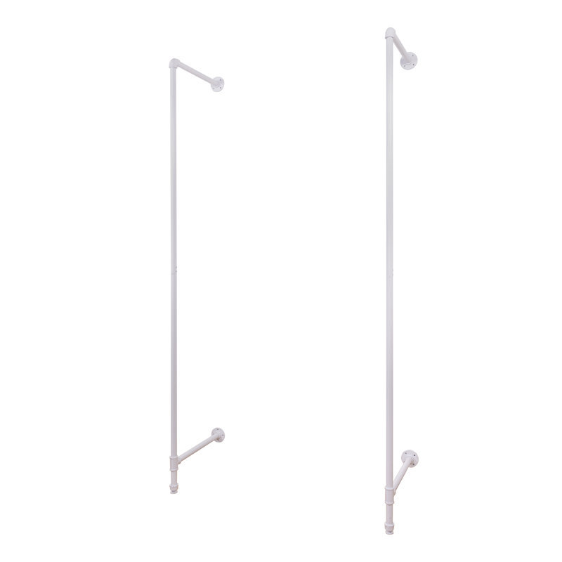 Margate Metal Industrial Pipe Clothing Rack, White