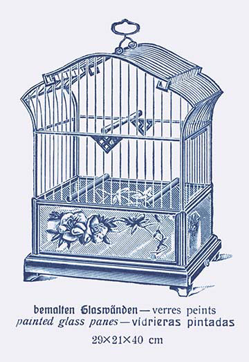 Cage à oiseau ornée d, impression, H 42 po x l 28 po x P 1,5 po