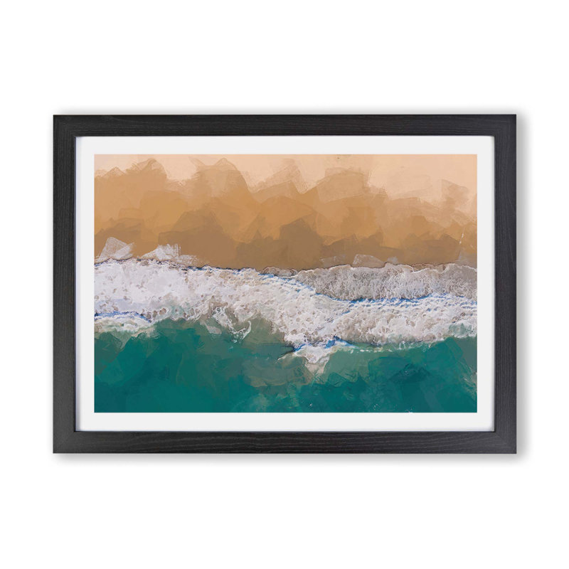 Huntington Beach California - Framed Print, 62cm H x 87cm W x 2cm D, Black