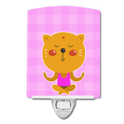 Yoga Cat Ceramic Night Light
