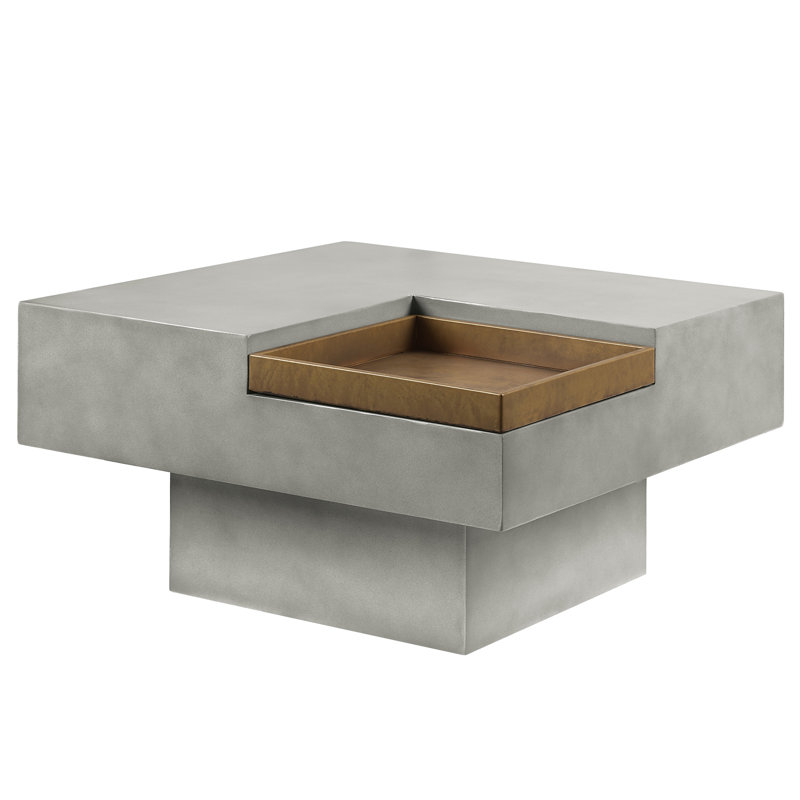 Graceful Gray Cement Coffee Table With Ample Storage Functionality Fabulous Featuring Spacious