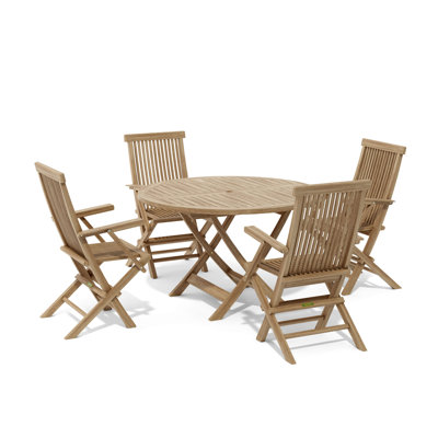 Grimbert Outdoor 5 - Piece Teak Dining Set