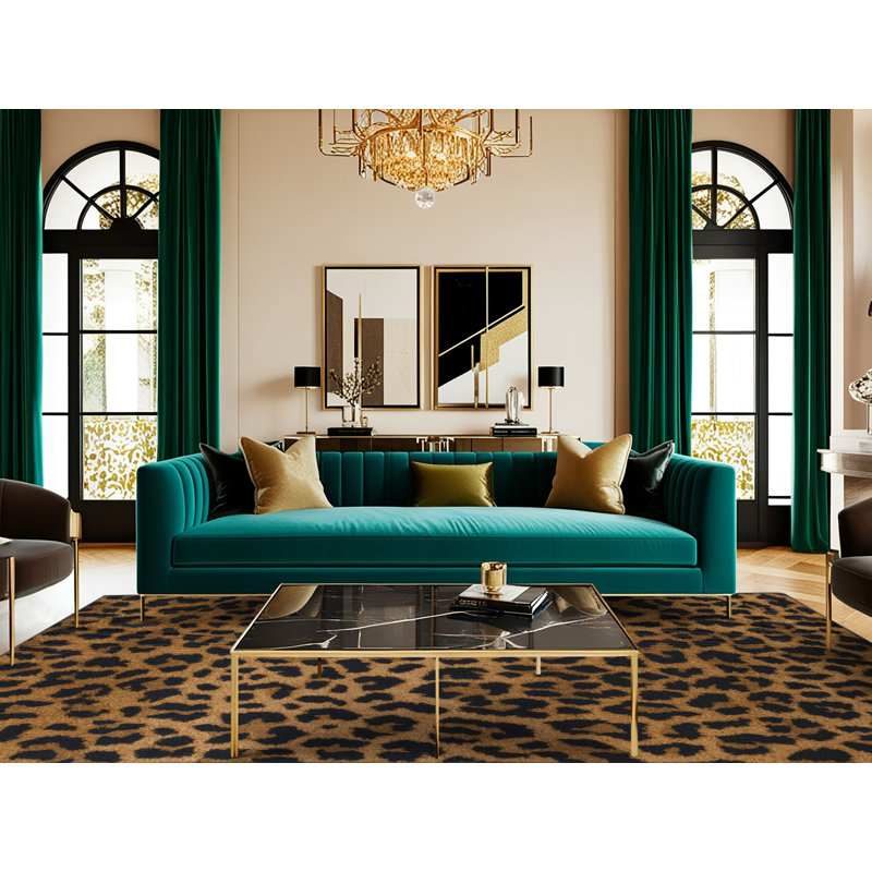 Washable Leopard Wildlife Area Rug, Runner 2' x 5'