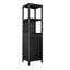 Armoire de rangement en bambou, organisateur de salle de bain et de salon autoportant avec porte et tablettes, grande capacité, peu encombrant, assemblage facile-546999387