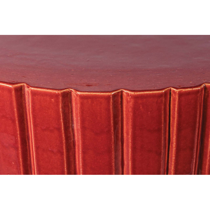 Ceramic Furniture Outdoor Round Coffee Table, Plum