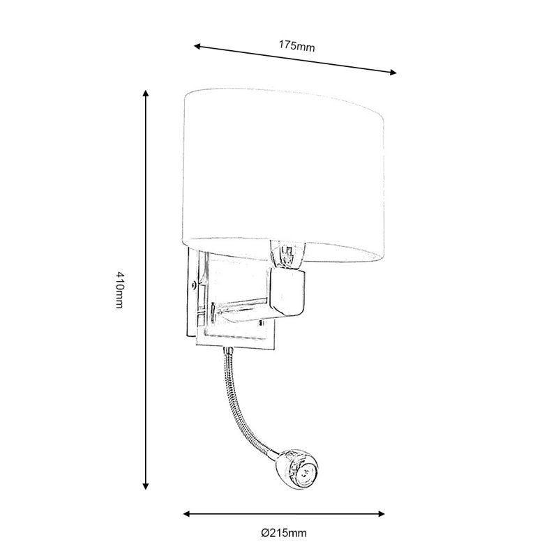 Addisyn LED Armed Sconce, Polish Chrome