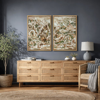 Œuvre de terre, reproduction de giclée sur toile encadrée