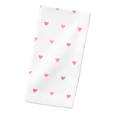 Serviette carrée en coton rose 10 po