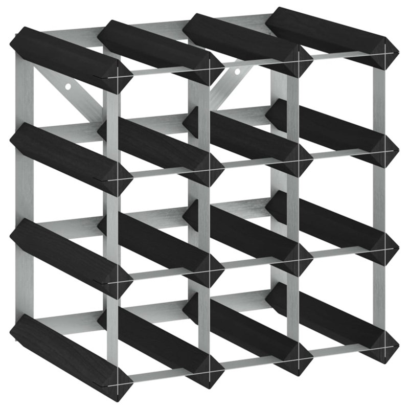 Atkison Wall Mounted Wine Bottle Rack, Black/Silver
