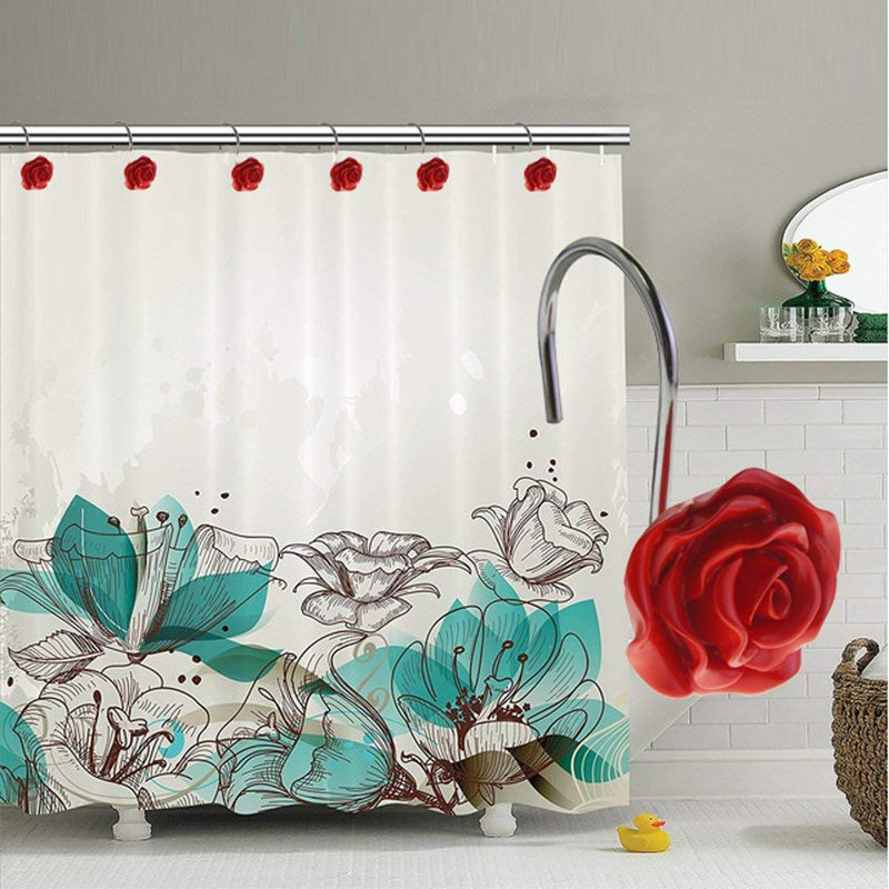 12 crochets de rideau de douche décoratifs anti-rouille Home Design