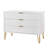 Dumbo 35" Fluted Dresser In White (3-Drawer)-583326896