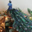 Décoration de Noël 17,5 po avec paon bleu et vert Regal