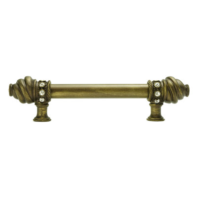 Cache 8 inch center to center long pull with 5/8 smooth bar with 16 rivoli swarovski crystals in finish Platinum