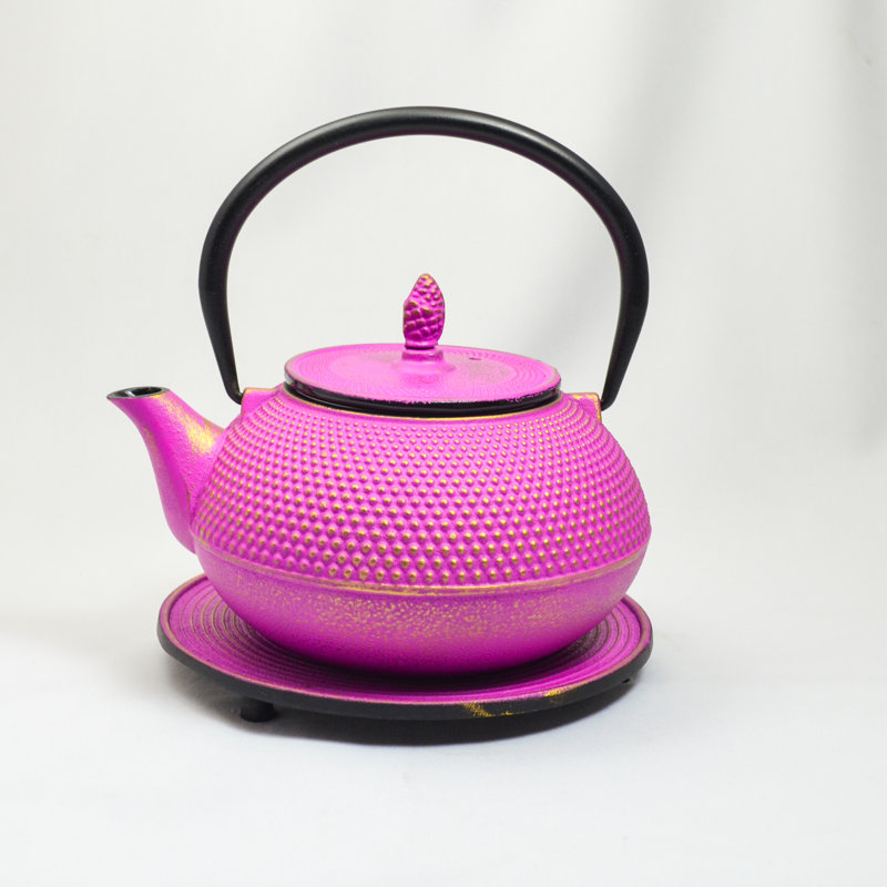 Cloelia 40oz Stovetop Safe Teapot, Purple/Gold