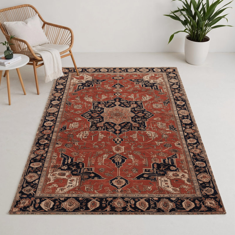 Persian Brown Indoor and Outdoor Area Rug, Rectangle 3' x 5'