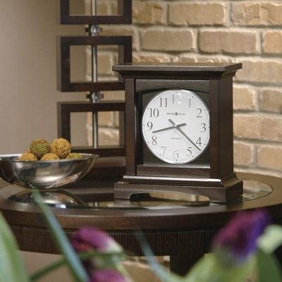 Urban II Traditional Analog Wood Tabletop Clock in Black Coffee