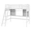 Structure de lit mezzanine polyvalente, tablettes de rangement pratiques, bureau intégré et échelle fiable