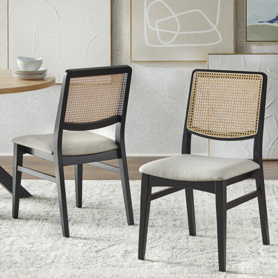 Chaise d'appoint Adaora en noir / naturel