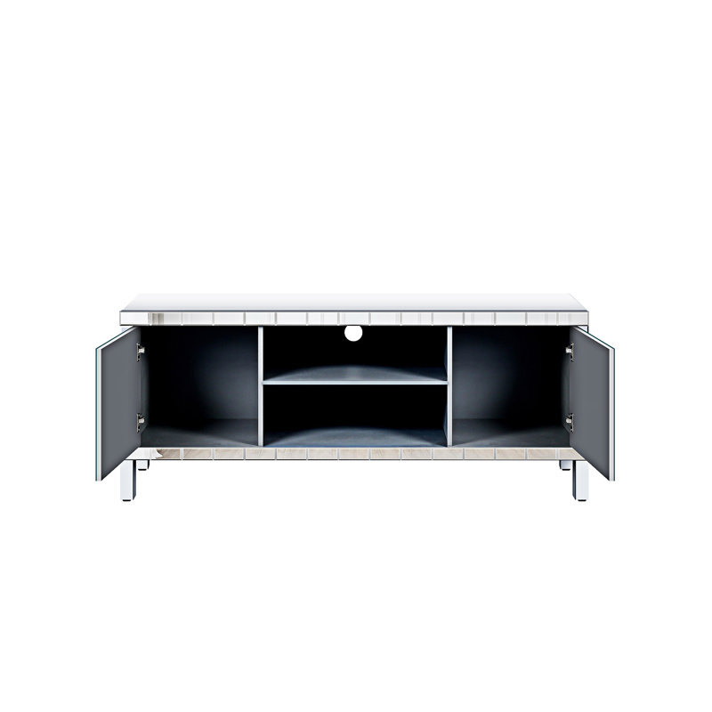 Miroir Miroir Meuble télé avec rangement ouvert, H 25,23 po x L 59,03 po x l 15,77 po