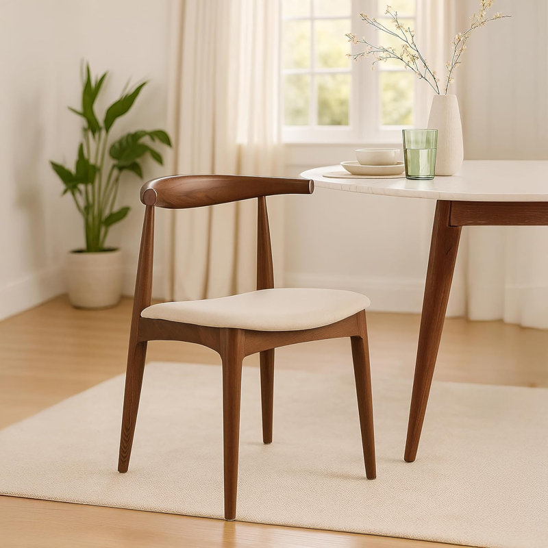 Clouser Faunsdale Dining Chair - Upholstered Fabric Slat Back Side Chair with Cushion Seat - Kitchen & Home Accent Chair, 2