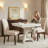 Upholstered Linen Wooden Dining Chairs-303141209