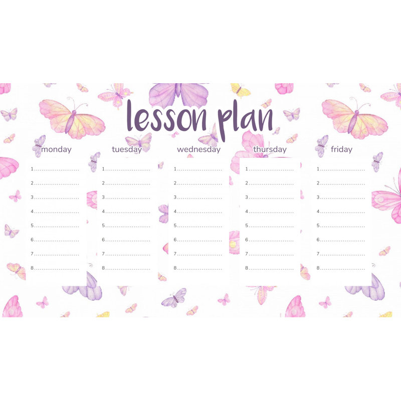 Magnetic Lesson Plan Pink and Purple Butterflies