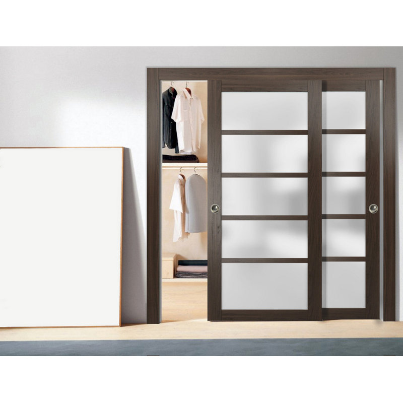 Portes coulissantes en bois givré Quadro, 72 po x 80 po