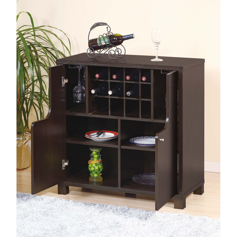 Armoire à vin moderne avec deux portes et porte-bouteilles amovible