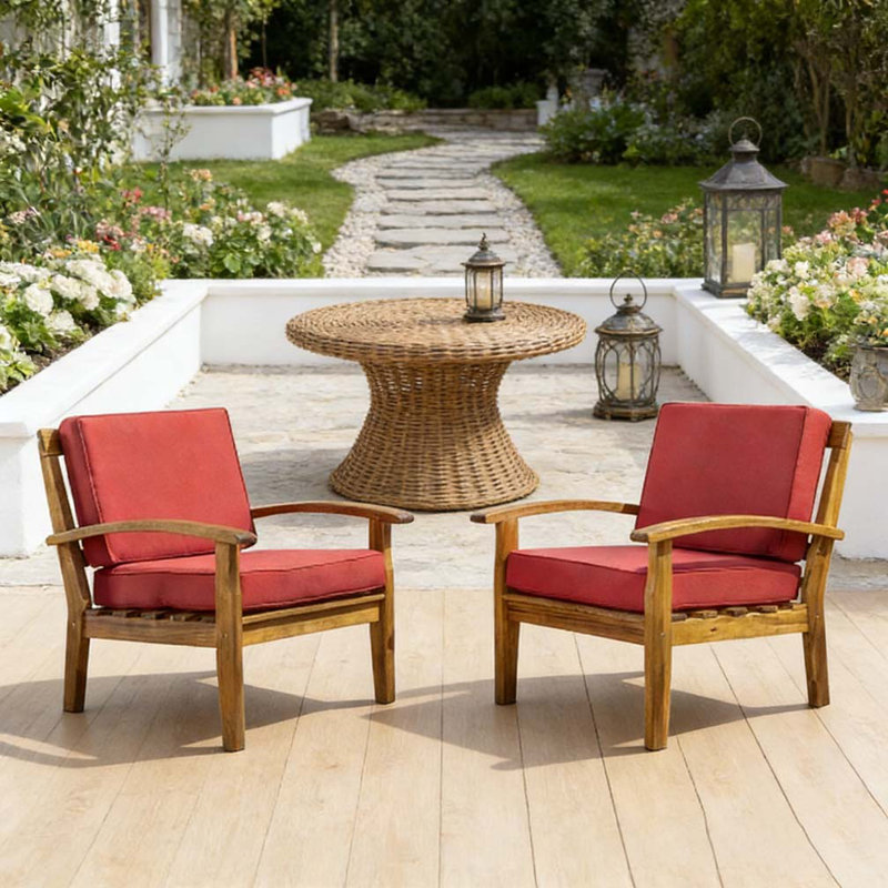 Ensemble de chaise club d'extérieur, Orange