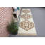 Tapis de couloir turc beige Vintage Herki parfait pour les escaliers et la cuisine de conception antique, idéal pour la décoration intérieure