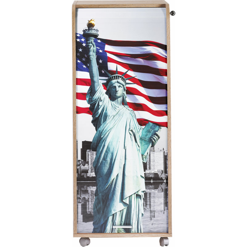 Graziella 1 -Door 3 -Drawer Filing, Oak Statue of Liberty