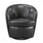 Chaise d'appoint, fauteuil de fonction pivotant pour meubles de salon, revêtement en cuir fleur gris, revêtement en bois massif, tonneau, idéal pour les patios extérieurs