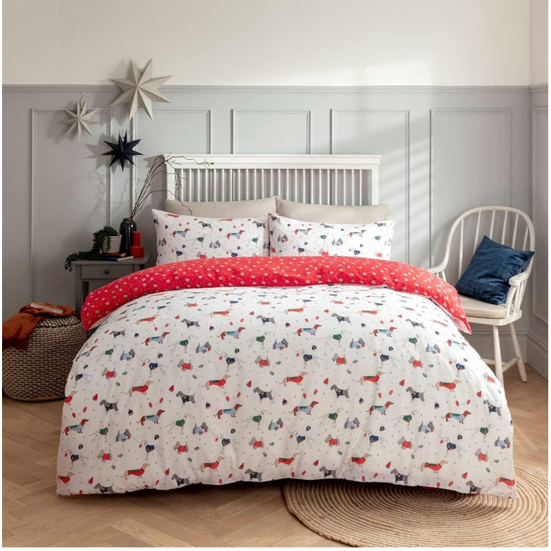 Cotton Blend Bedding, King Duvet Cover + 2 Standard Pillowcases