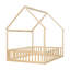 Lit de maison avec structure de toit, lit en bois de pin avec garde-corps-2066320575-2066320571
